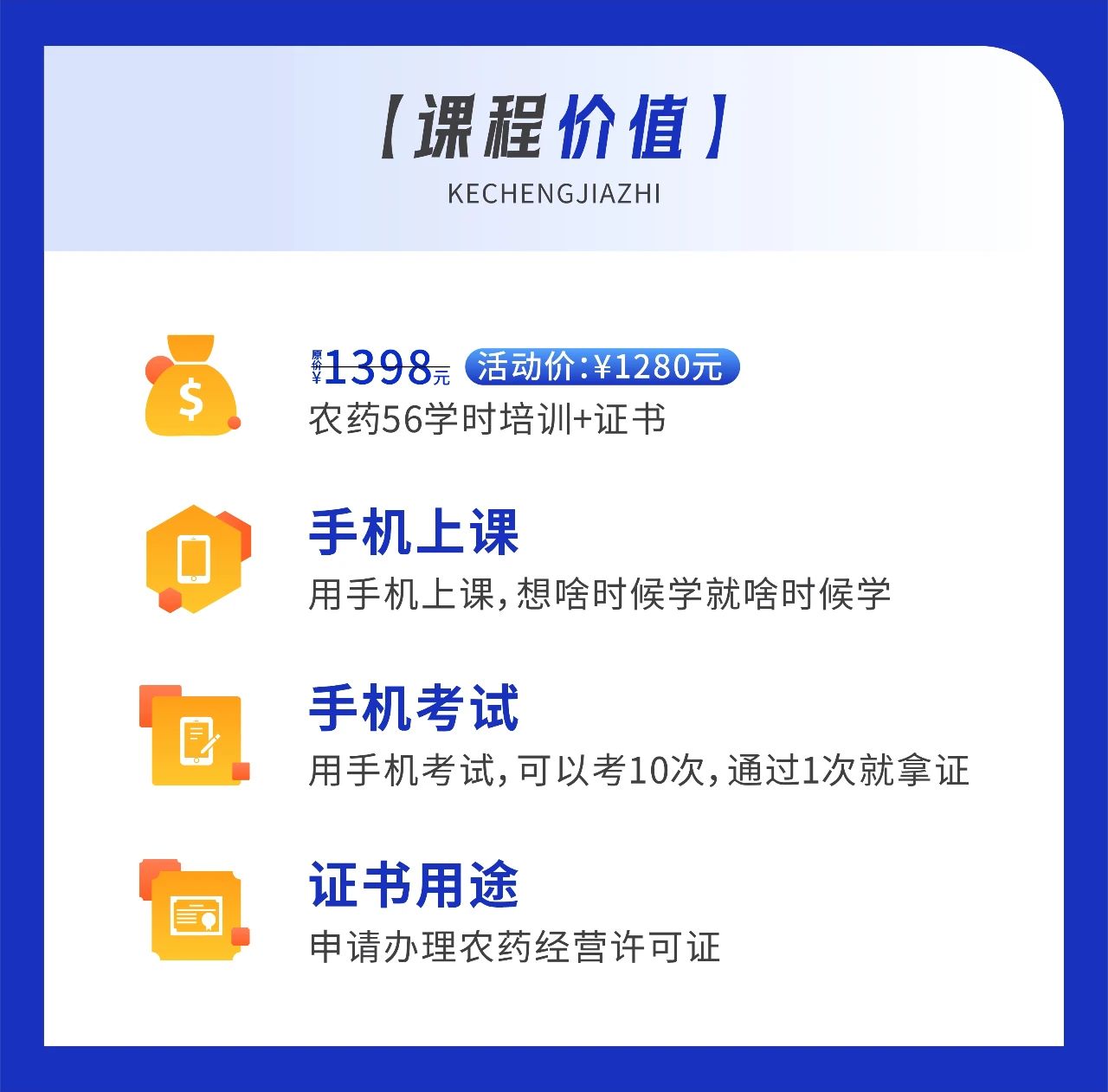 56学时：在家搞定农药经营许可证培训